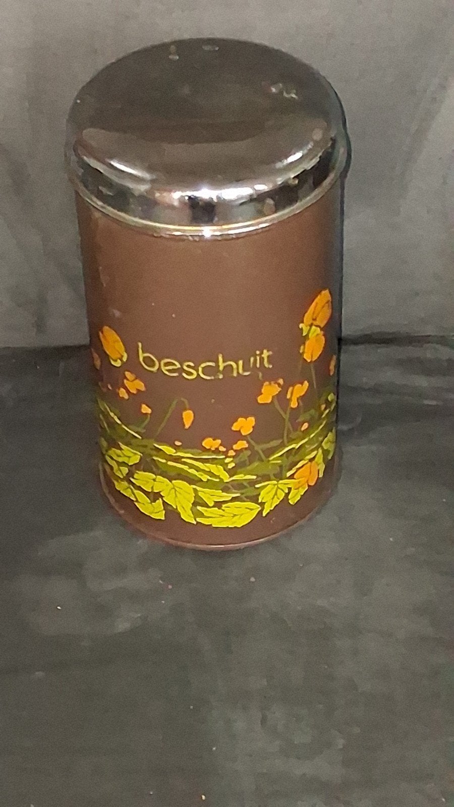 70th Brabantia bruine beschuitbus boterbloem koopje €2,50, Verzenden, Huis en Inrichting