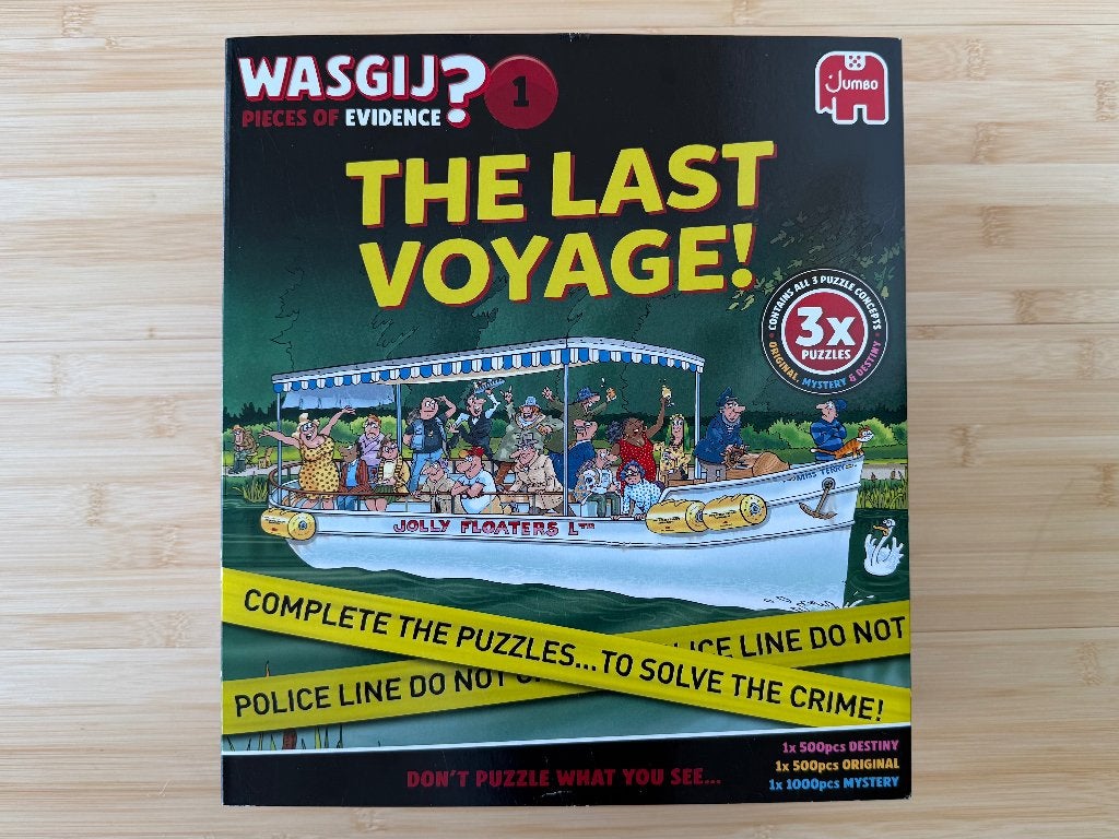 Wasgij - Pieces of Evidence #1 - De laatste reis, Ophalen of Verzenden, 500 t/m 1500 stukjes, Zo goed als nieuw, Legpuzzel