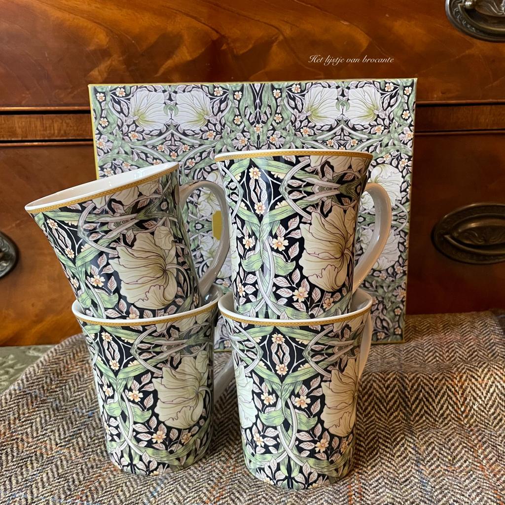 Engelse beker set William Morris Pimpernel, Westdijk 41 3241 GT Middelharnis, Info@lijstjevanbrocante.nl, Overige typen, Ophalen of Verzenden