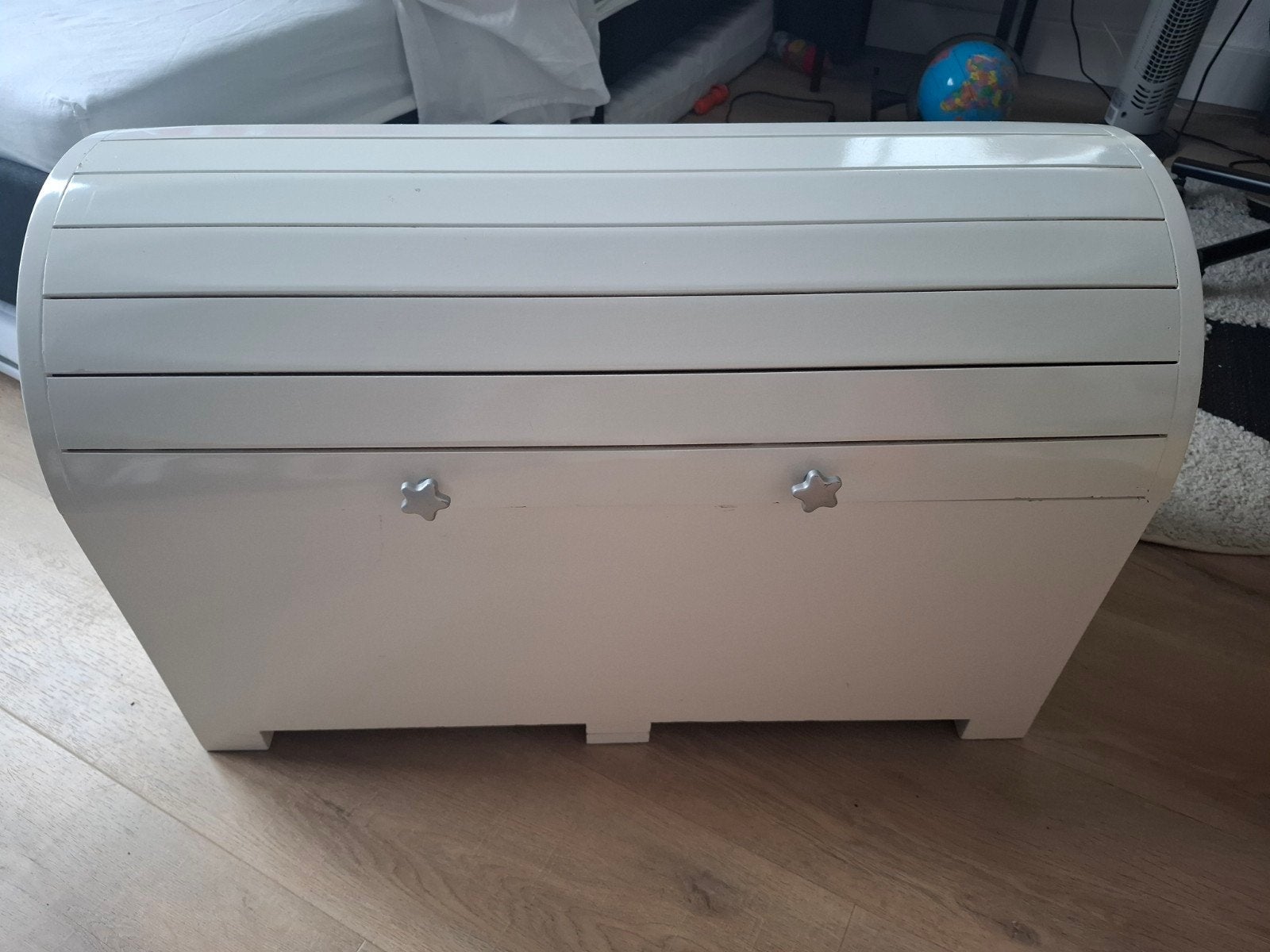 Witte houten speelgoedkist, Ophalen, 50 – 75, Gebruikt, 100 tot 150 cm