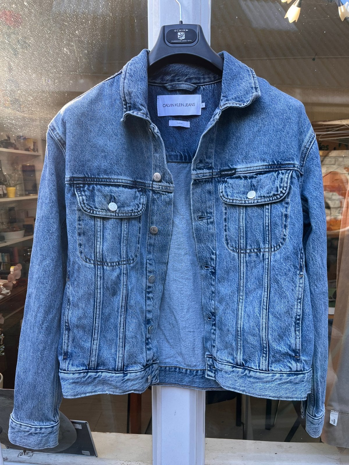 Calvin Klein Spijkerjas S, Kleding | Heren, Ophalen of Verzenden, Zo goed als nieuw, Maat 46 (S) of kleiner, Blauw