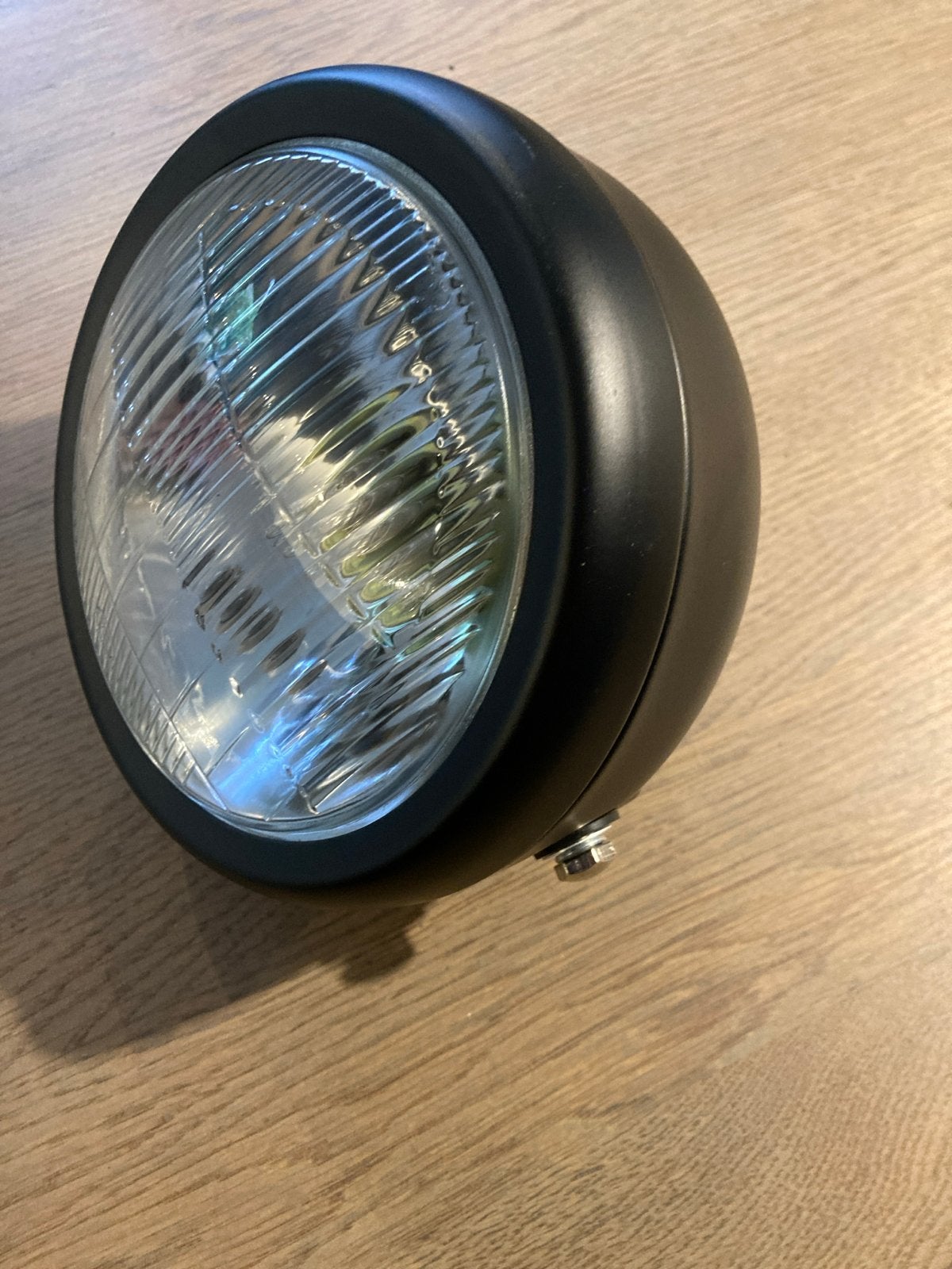 Motorfiets Koplamp Zwart Rond Universeel, Motoren, Ophalen of Verzenden, Gebruikt