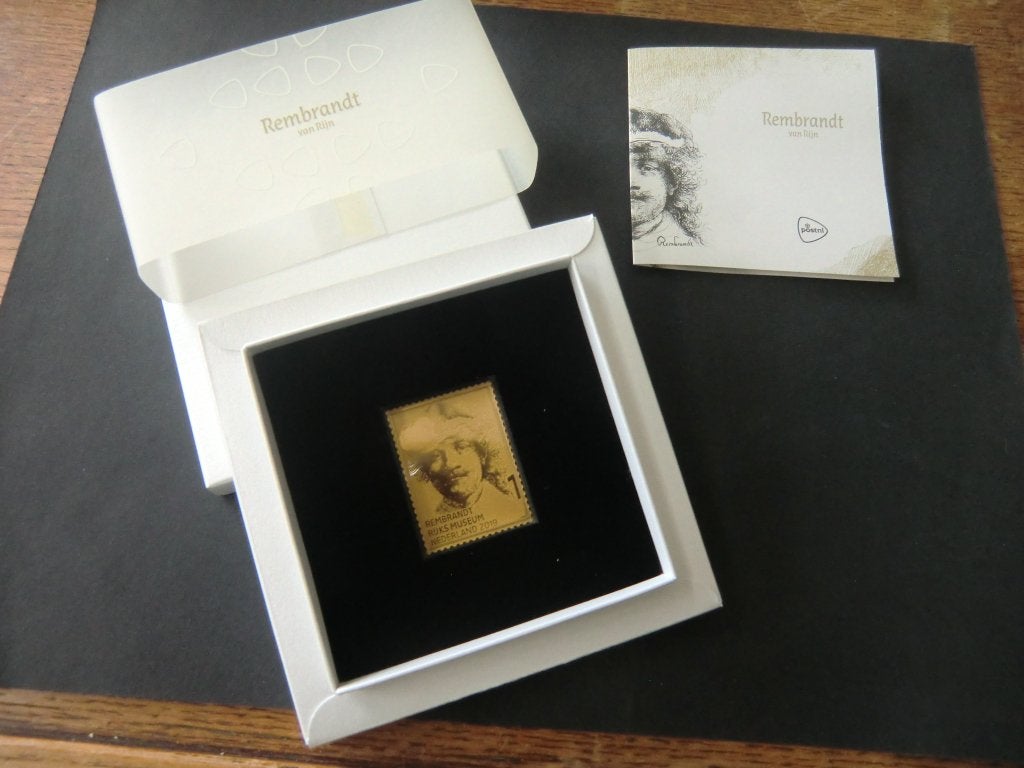 Nederland: 2019: Rembrandt van Rijn (gouden zegel), Postzegels en Munten, Ophalen of Verzenden, Na 1940, Postfris
