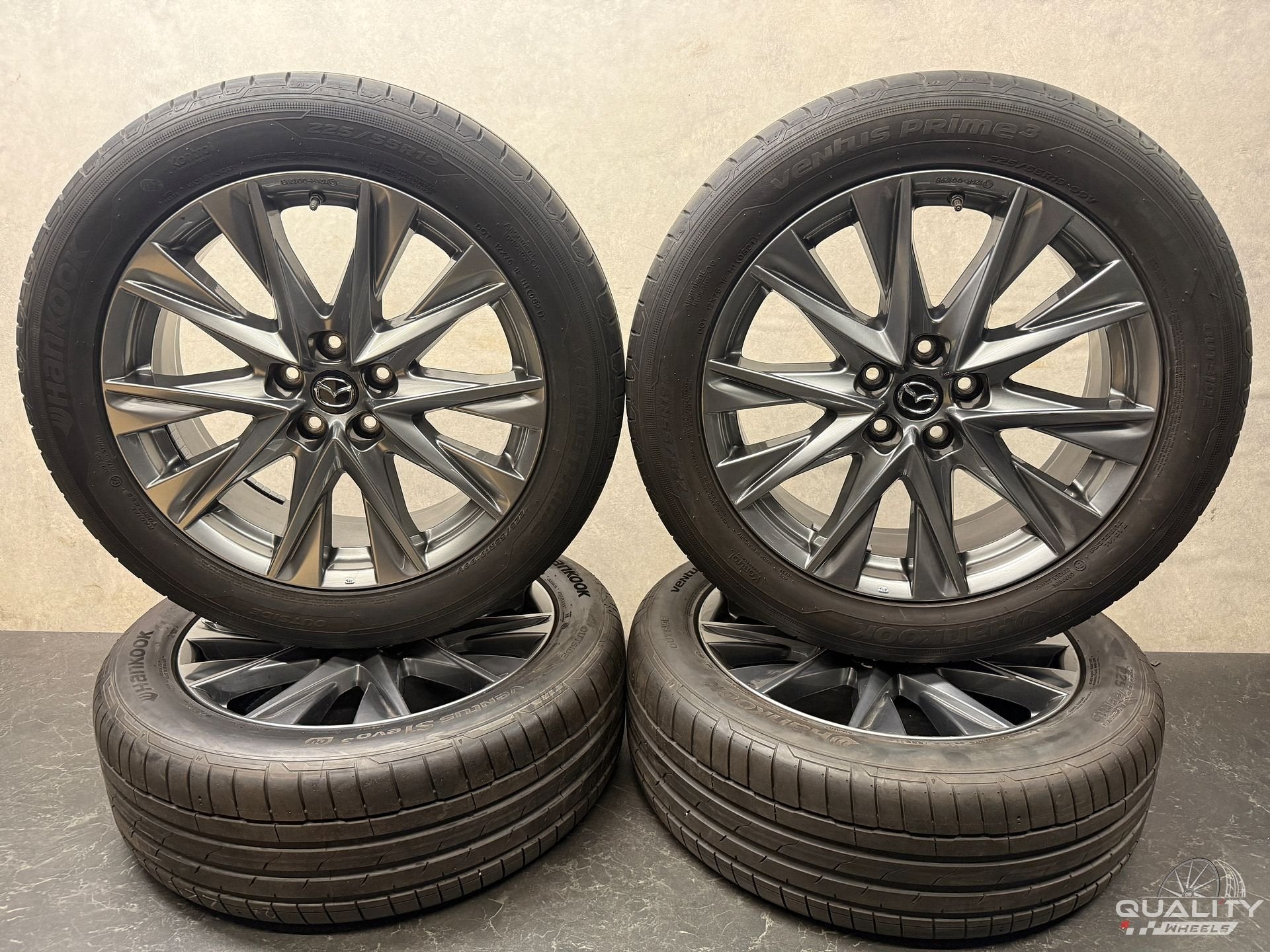 5x114,3 19 inch Mazda CX-5 Velgen + Banden 225/55/19 225/55R, Auto-onderdelen, Banden en Velgen, 19 inch, Gebruikt, -, -