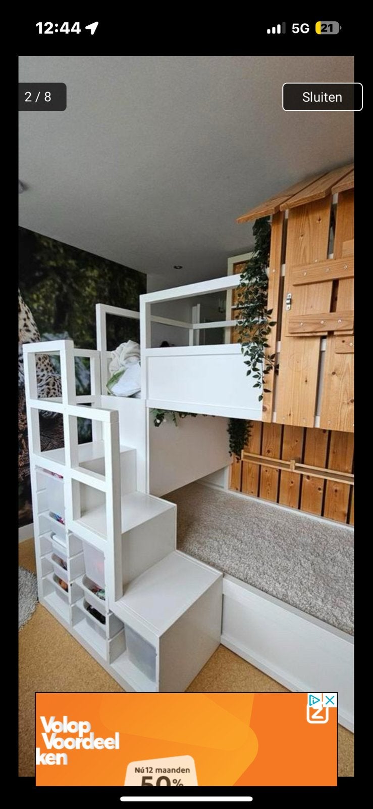 Uniek kinderstapelbed met huisje en opbergruimte, Ophalen, Gebruikt, 90 cm, Eenpersoons