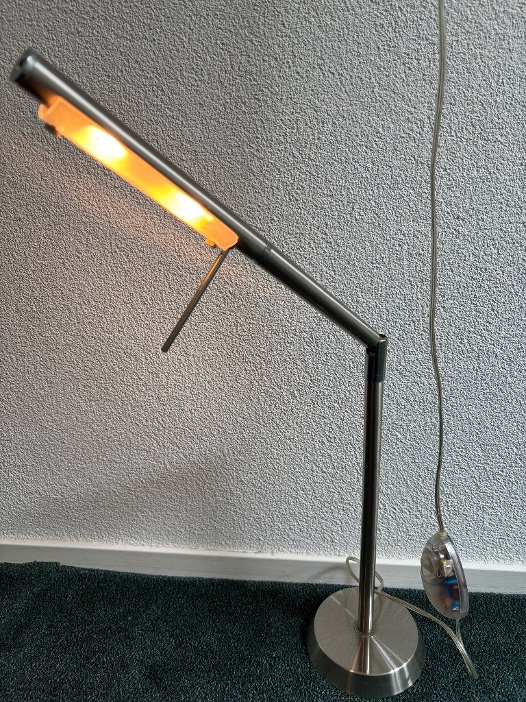 Bureau lamp modern met ledlicht en dimmer., Gebruikt, Ophalen of Verzenden, Metaal, Modern