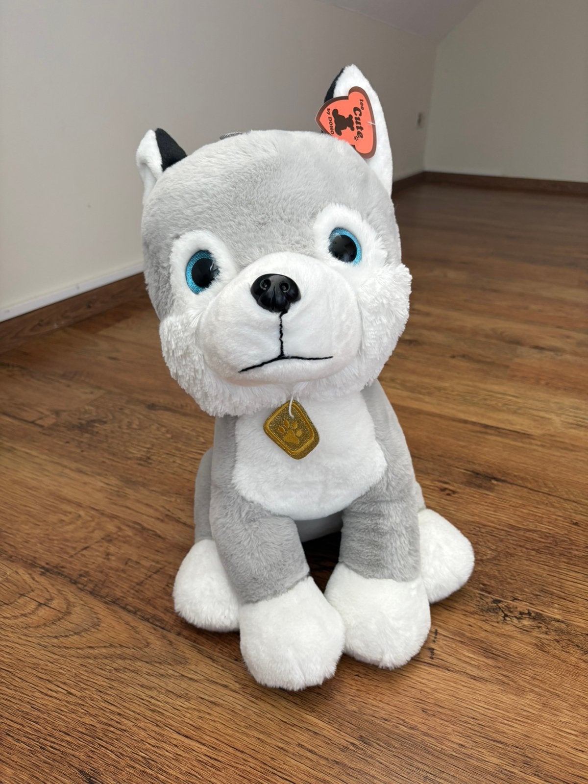 Grote husky knuffel, Ophalen of Verzenden, Zo goed als nieuw, Overige typen