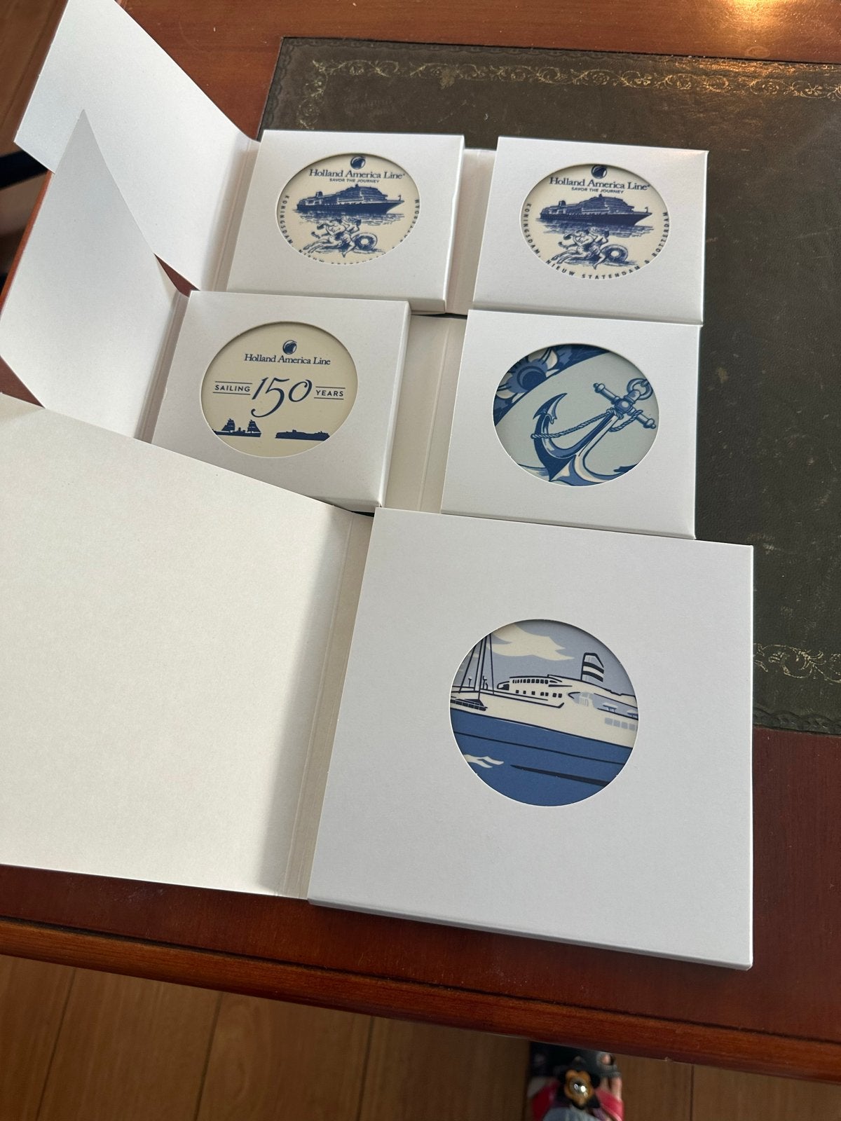 Holland America Line 150 Jaar Onderzetters Set, Ophalen, Meerkleurig, Overige stijlen, Nieuw
