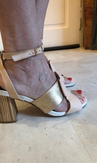 V) s54 jeannot made in italy prachtige leren schoen maat 39, Overige kleuren, Jeannot, Zo goed als nieuw, Sandalen of Muiltjes