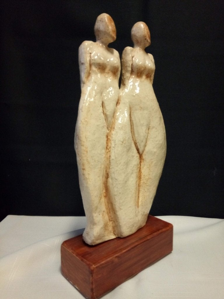 2 DAMES, beeld, keramiek, Ophalen, Nieuw, Mens