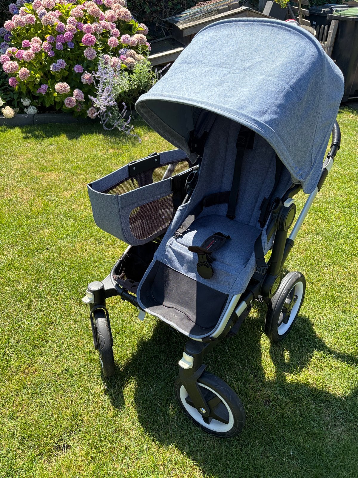 Bugaboo donkey 2 twin, blue melange, Ophalen, Gebruikt, Bugaboo, Combiwagen