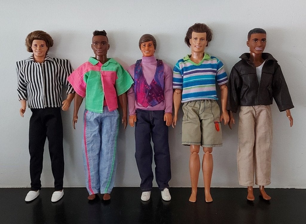Vintage Mattel Barbie 5 Ken poppen, Ophalen of Verzenden, Gebruikt, Pop