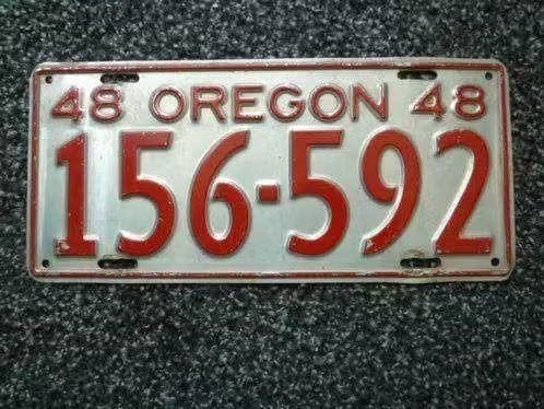 Kentekenplaat licenseplate Oregon 1948 USA, Verzamelen, Verzenden, Gebruikt, Auto's