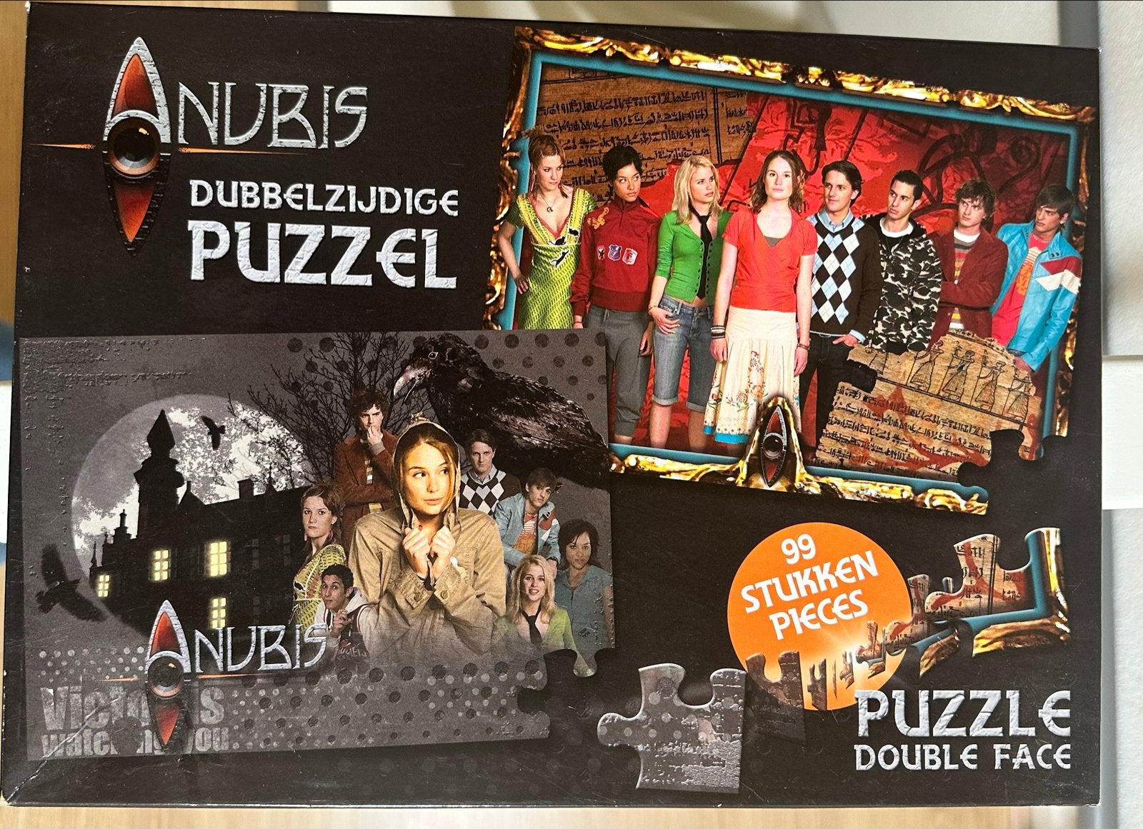 Anubis Dubbelzijdige Puzzel - 99 Stukjes, Ophalen of Verzenden, Minder dan 500 stukjes, Zo goed als nieuw, Legpuzzel