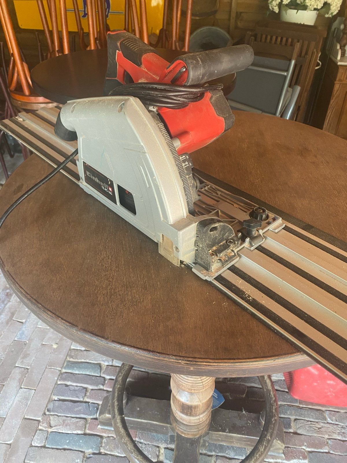 Einhell invalzaag met geleiderail, Ophalen, Gebruikt, Invalzaag, 30 tot 70 mm