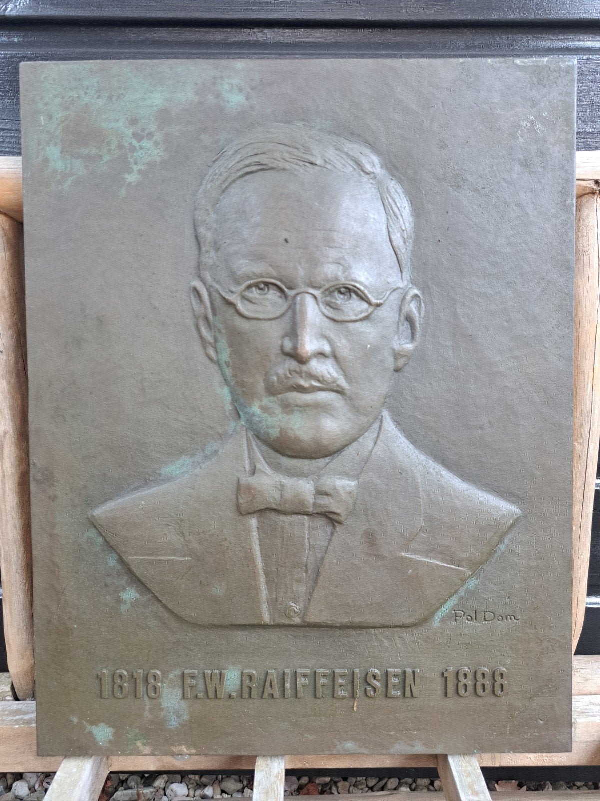 Brons bronzen plaquette Raiffeisen kempen begeer antiek, Ophalen