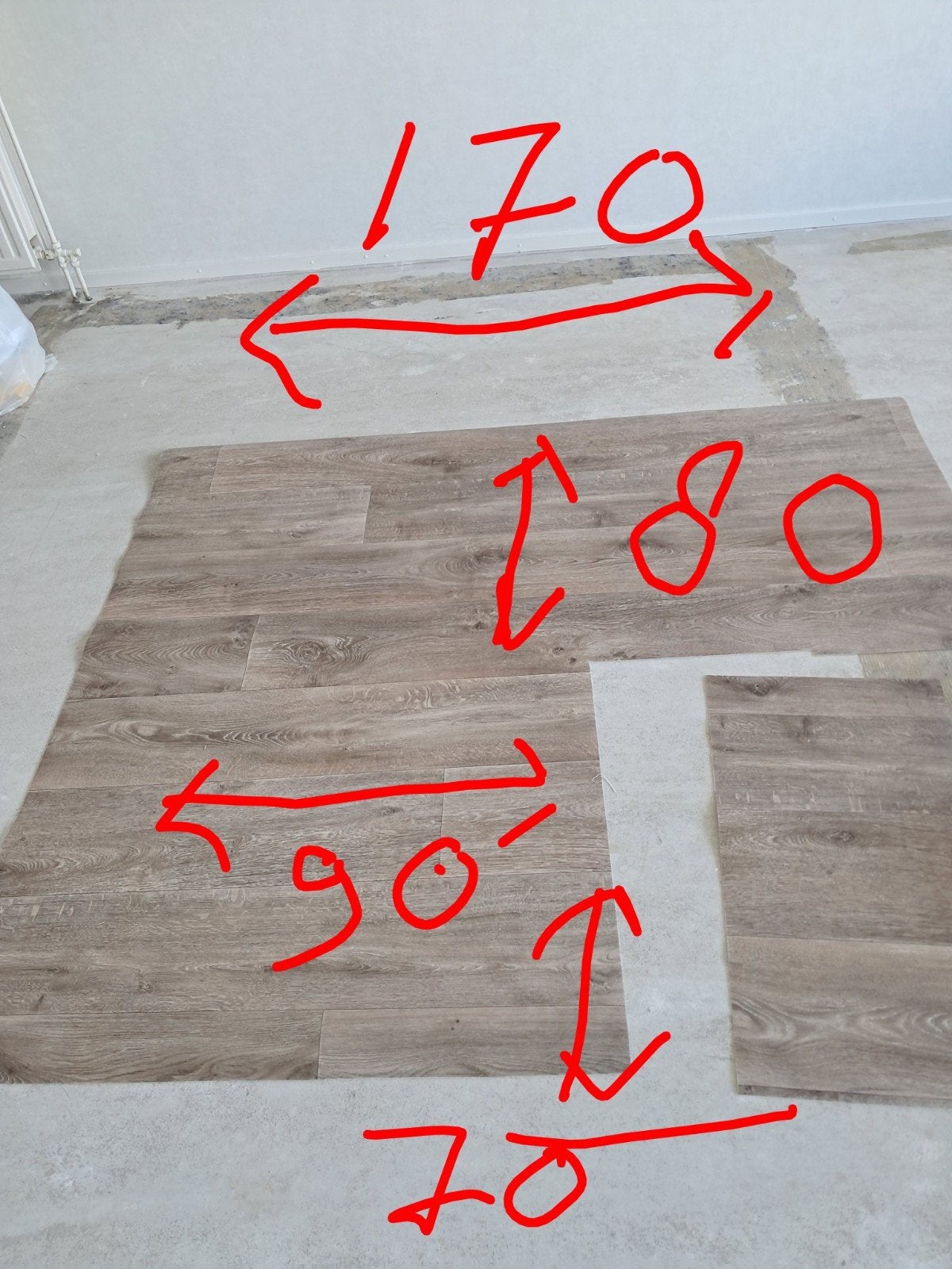 Nieuw vinyl zeil -, Huis en Inrichting, Stoffering | Vloerbedekking, Ophalen, Grijs, Nieuw, Minder dan 10 m²