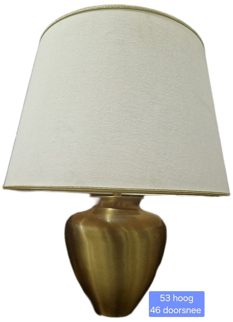 Mooie grote gouden tafellamp, Ophalen of Verzenden, Zo goed als nieuw