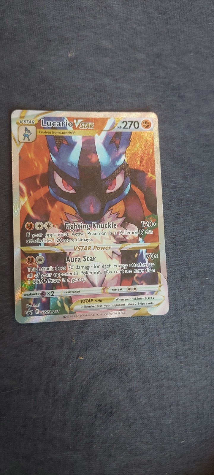 Lucario VSTAR Pokémon Kaart (Full Art), Hobby en Vrije tijd, Verzamelkaartspellen | Pokémon, Zo goed als nieuw, Losse kaart, Foil