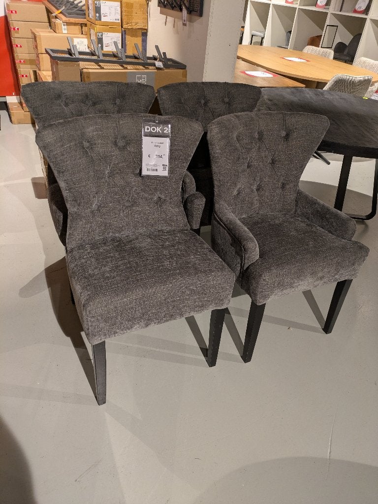 SET VAN 4 NIEUWE KLASSIEKE STOELEN STERK AFGEPRIJSD, Ophalen, Nieuw, Vier, Grijs