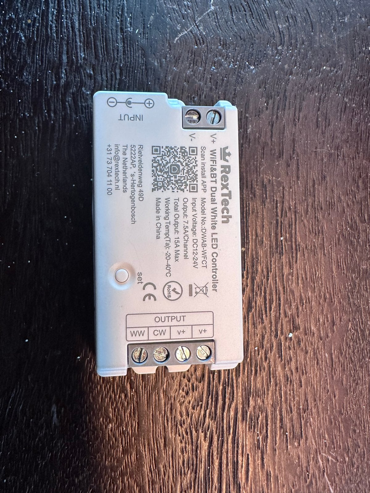RexTech WiFi & BT Dual White LED Controller, Smart home compatibel, Ophalen of Verzenden, Zo goed als nieuw, Overige merken