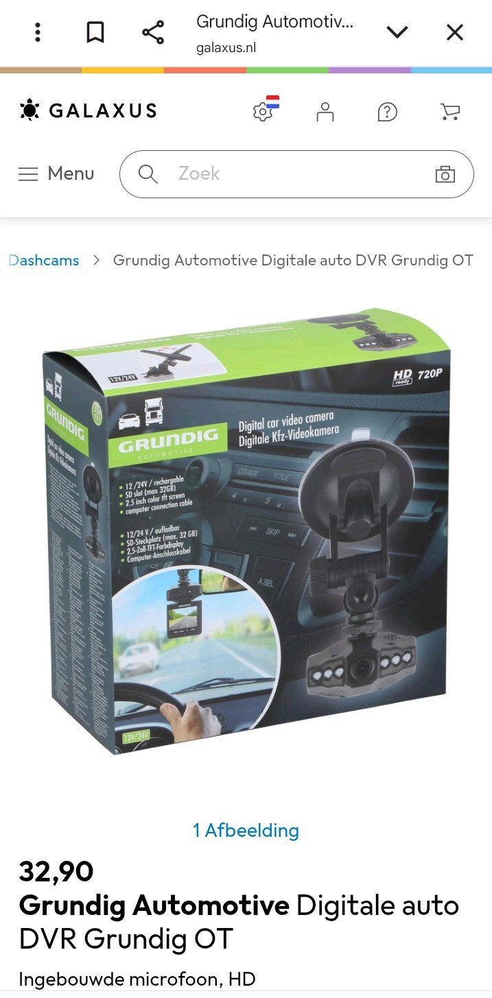 Grundig Automotive Digitale auto DVR HD 720P, Ophalen of Verzenden, Nieuw