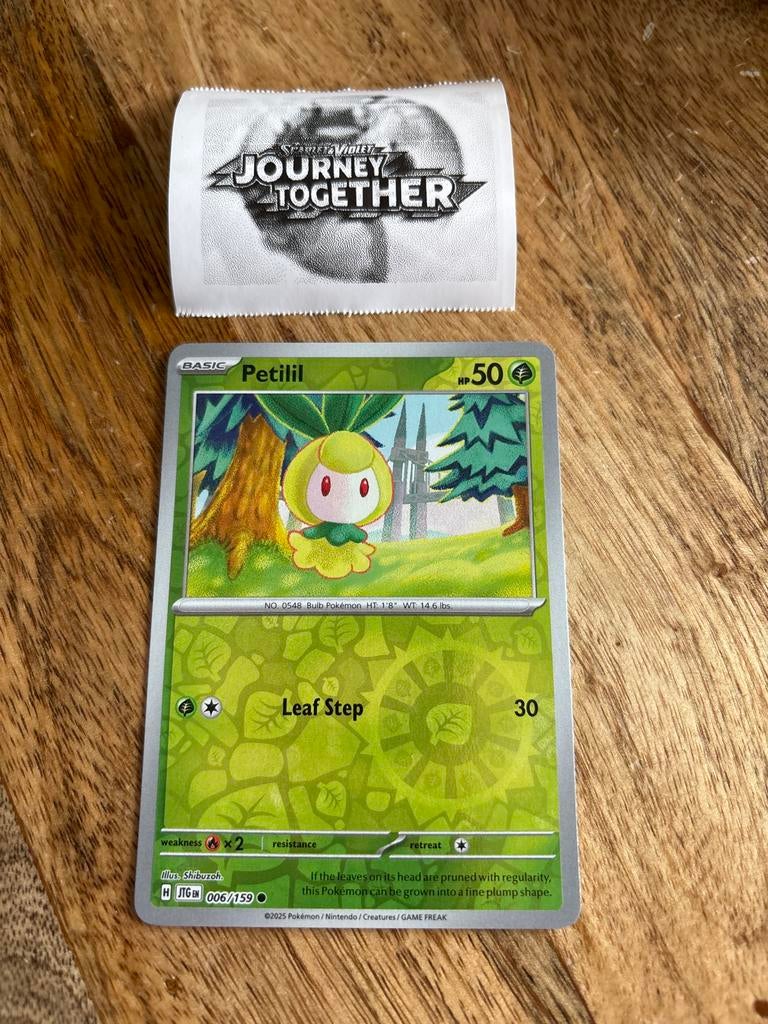 Pokémon Kaart Petilil 006/159 Basic HP50 jtg, Ophalen of Verzenden, Zo goed als nieuw, Losse kaart