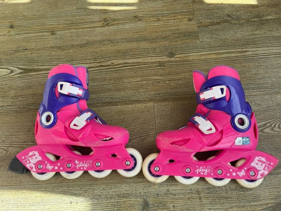 Oxelo Play 3 Inline Skates Roze/Paars Maat 28-30 Verstelbaar, Overige merken, Kinderen, Ophalen of Verzenden, Inline skates 4 wielen