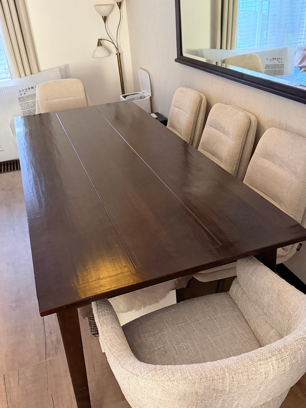 Antieke 6 - 8 pers. Kloostertafel met twee lades - hout, Antiek en Kunst, Antiek | Meubels | Tafels, Ophalen of Verzenden
