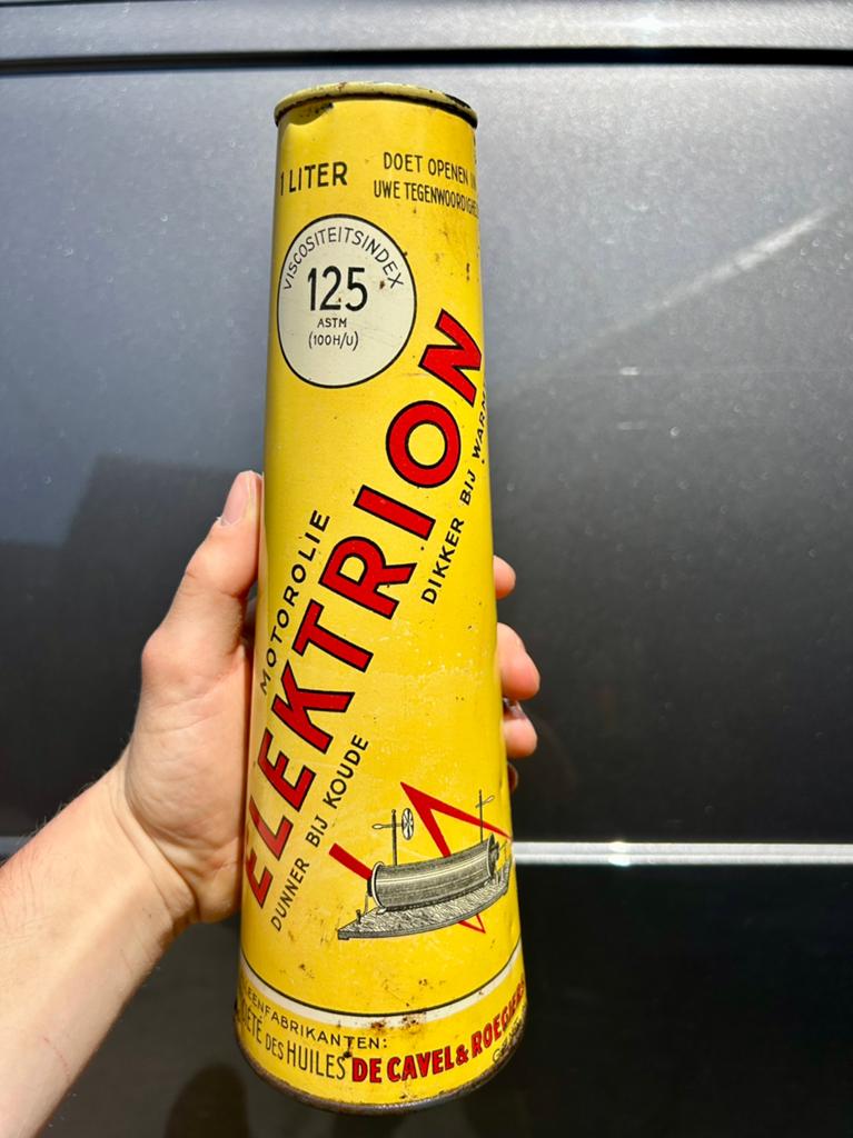 Olieblik olie blik oil can conish Elektrion mancave motor, Ophalen of Verzenden, Gebruikt