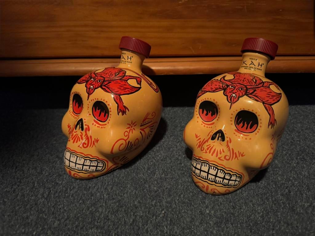 Tequila skull flessen, Verzamelen, Ophalen of Verzenden, Religie
