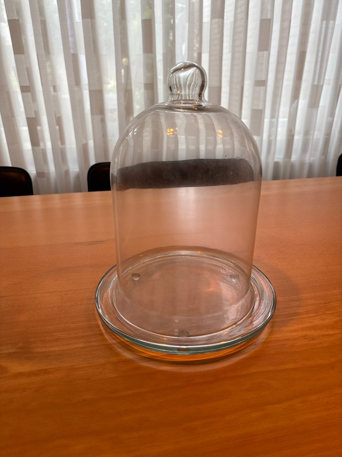 Vintage glazen stolp met onderbord, Ophalen