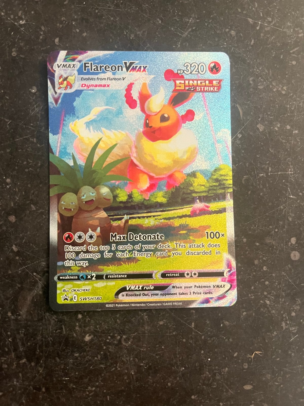 Pokémon Flareon VMAX SWSH180 Promo Kaart, Ophalen of Verzenden, Zo goed als nieuw, Losse kaart, Foil