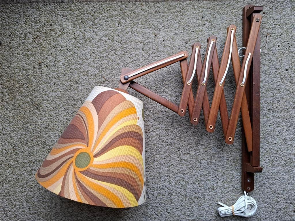 Wandlamp '60s ( schaarlamp ) Retro/Vintage/Design, Ophalen of Verzenden, Gebruikt, Hout, Vintage