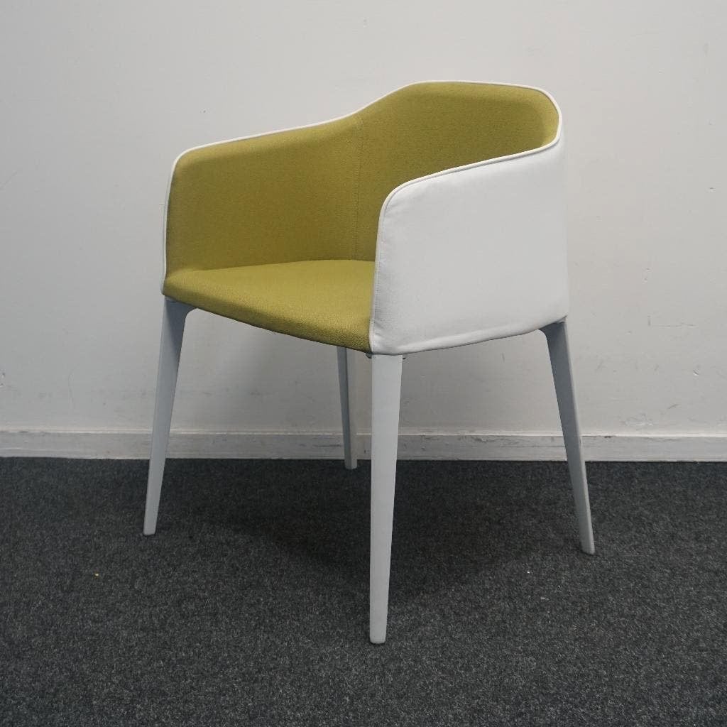 Pedrali Laja 885 Design Stoelen | Wit / Groen | Leer /