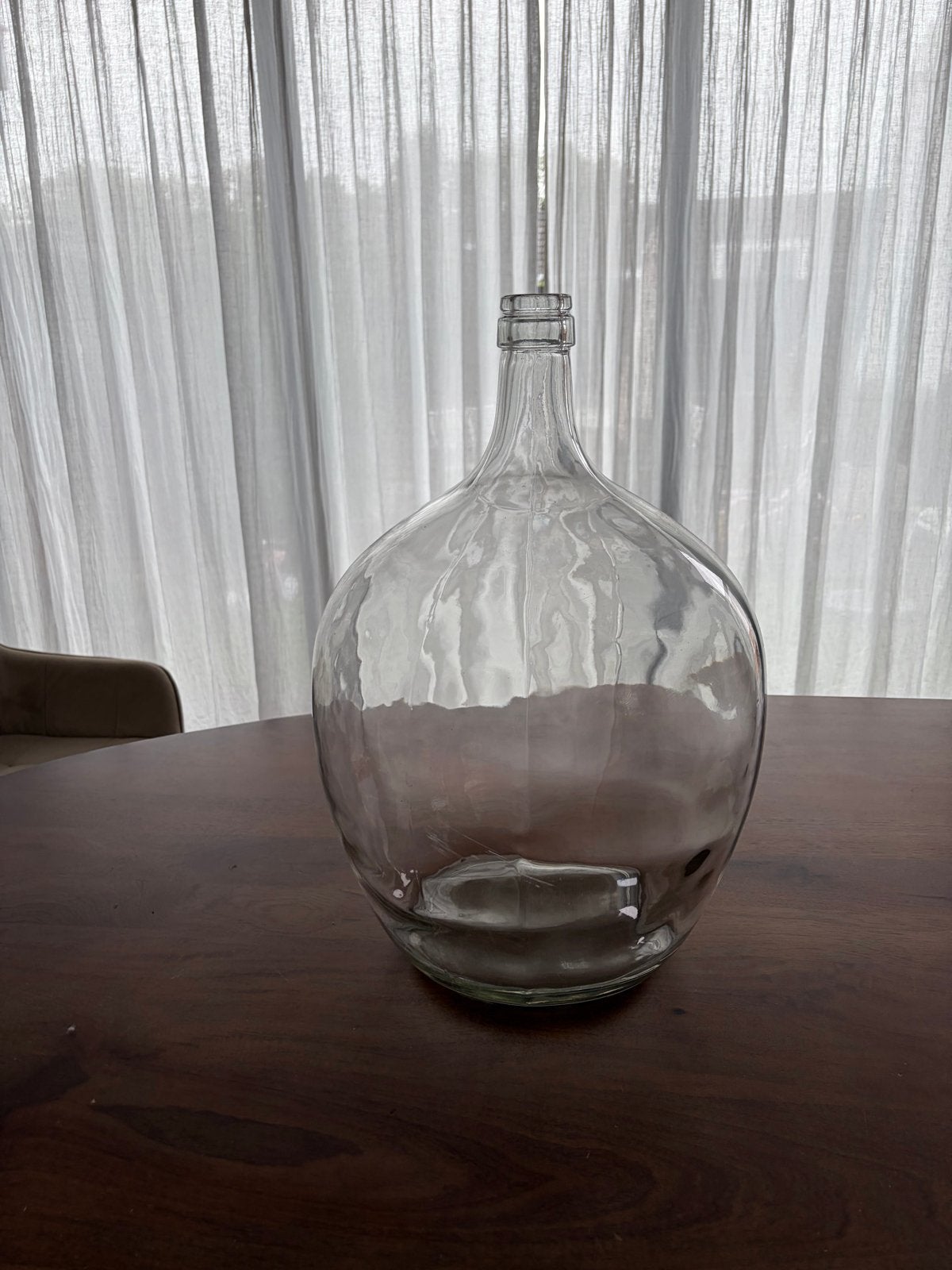 Grote glazen vaas / fles 48 cm  – dik glas, Ophalen