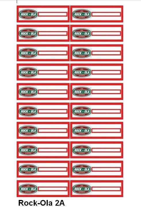 ROCK-OLA 45 RPM JUKEBOXEN, originele LOGO titelkaartjes, Verzamelen, Automaten | Jukeboxen, Ophalen of Verzenden, Nieuw, 1950 tot 1960