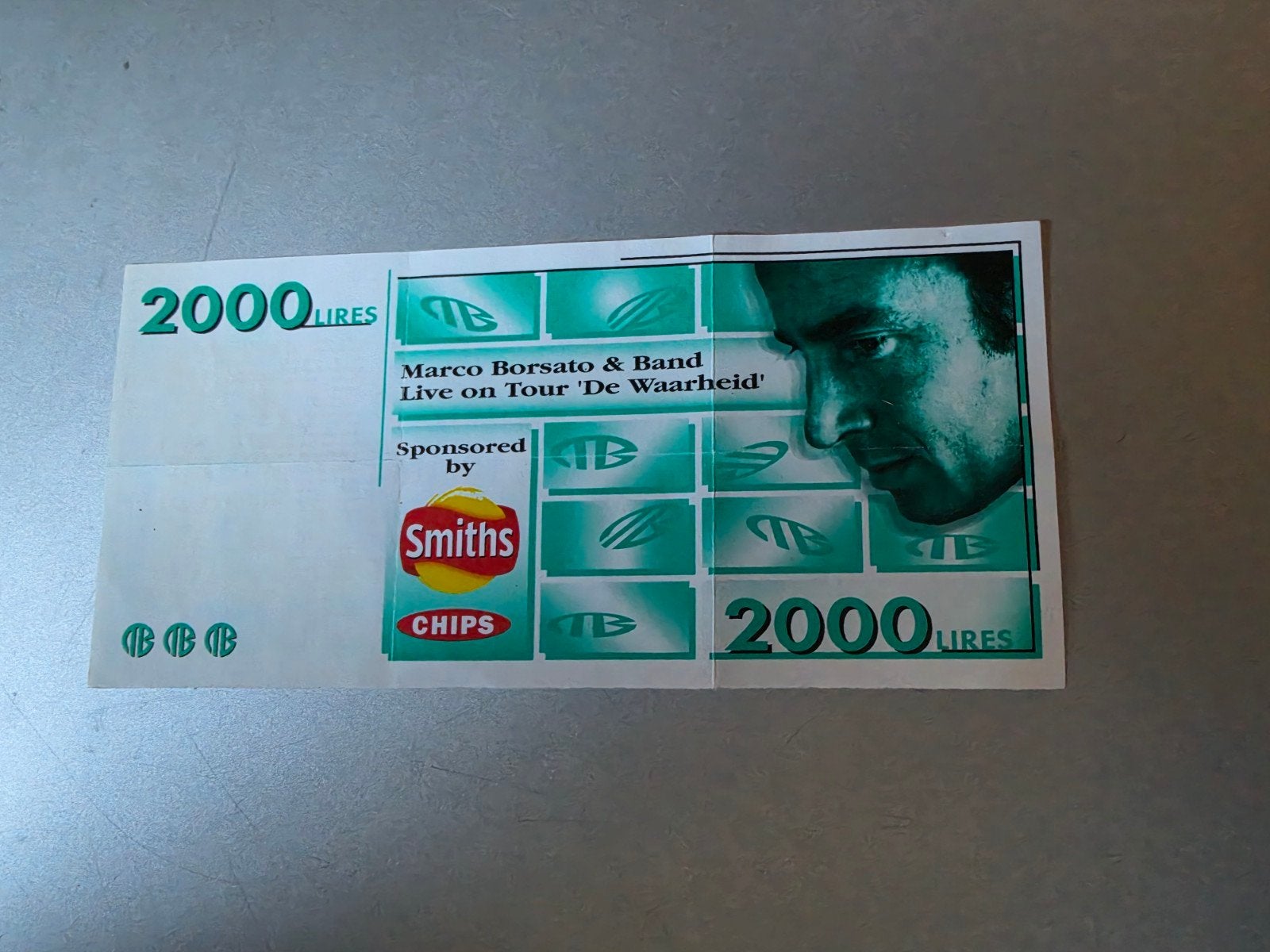 Marco Borsato bankbiljet, Postzegels en Munten, Ophalen of Verzenden, Overige landen, Los biljet