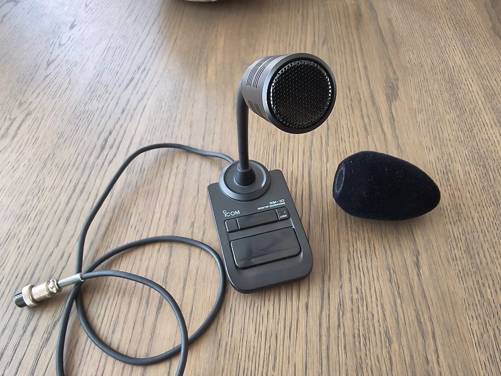 Tafelmicrofoon ICOM SM-30 met plopkap - IN PRIJS VERLAAGD, Telecommunicatie, Ophalen of Verzenden, Nieuw, Zender