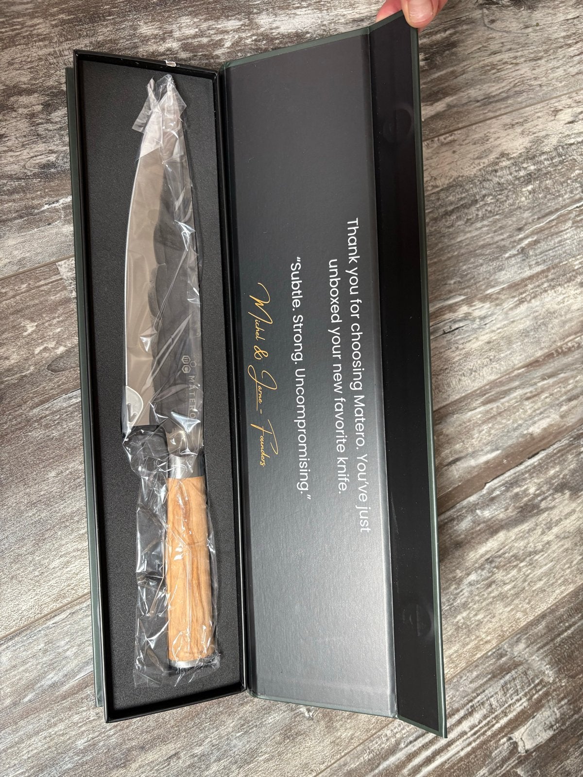 Matero Chefmes - HC Staal met Olijfhout Handvat, Overige typen, Verzenden, Hout, Nieuw