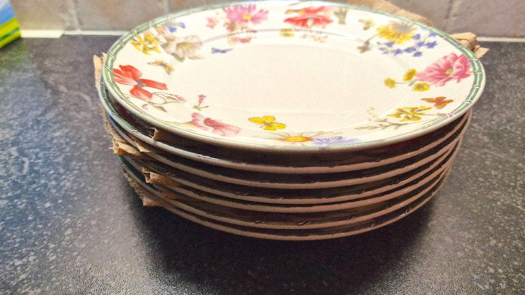 Janneke Brinkman 'Wild Garden' Porseleinen borden (7x), Huis en Inrichting, Keuken | Servies, Ophalen, Overige merken, Klassiek