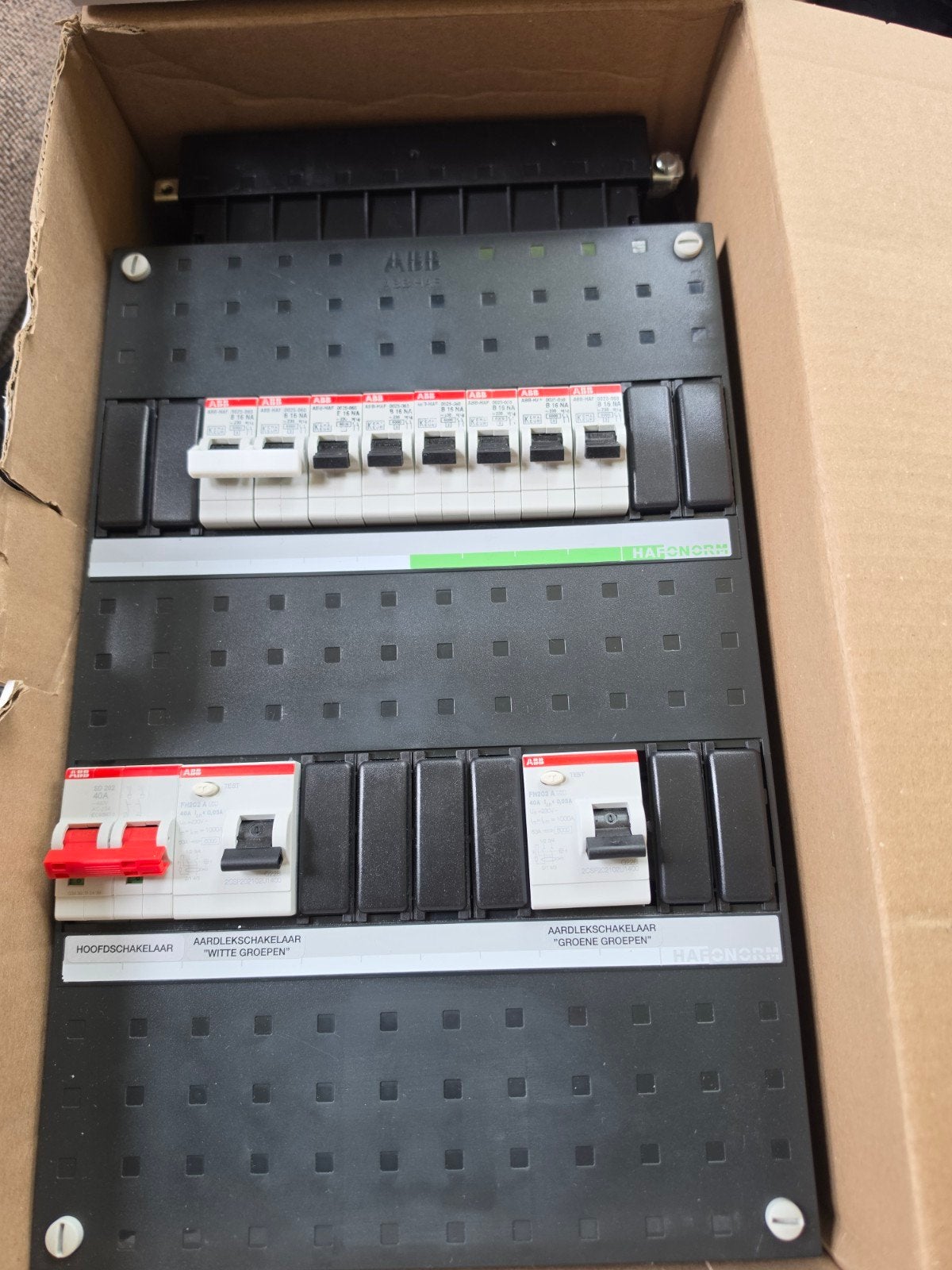 ABB HAF 1-fase groepenkast 8 groepen / kookgroep, Ophalen of Verzenden, Nieuw, Overige typen