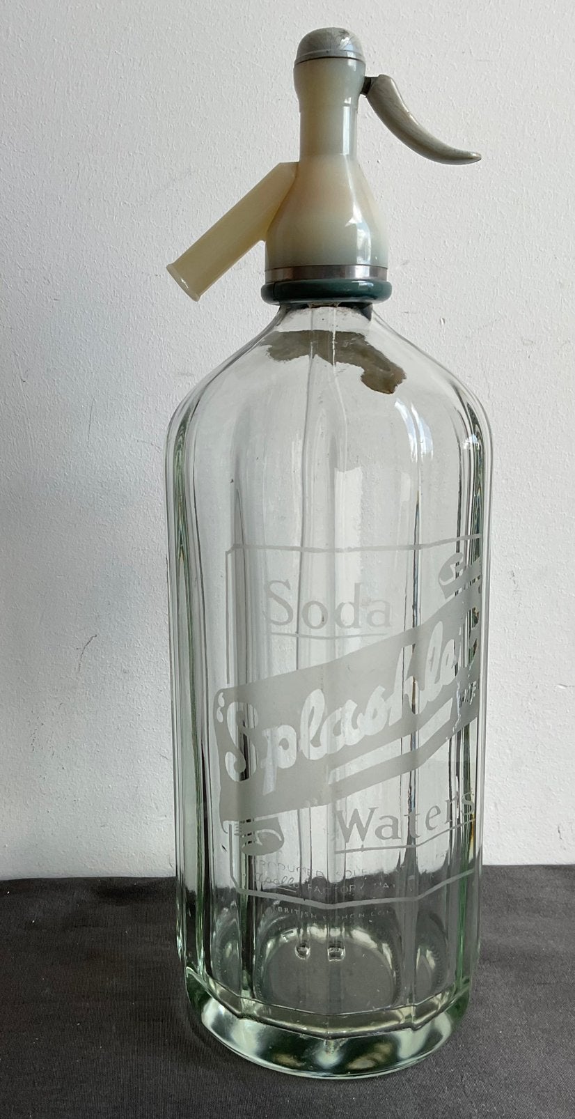 SPLASLET vintage glazen spuitfles, sifon voor soda water, Ophalen of Verzenden, Minder dan 50 cm