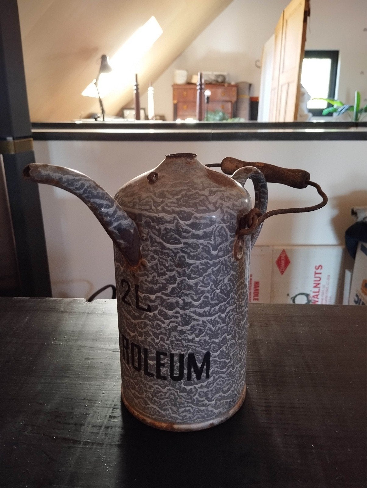 Petroleum kan / grijs gewolkt, Ophalen of Verzenden