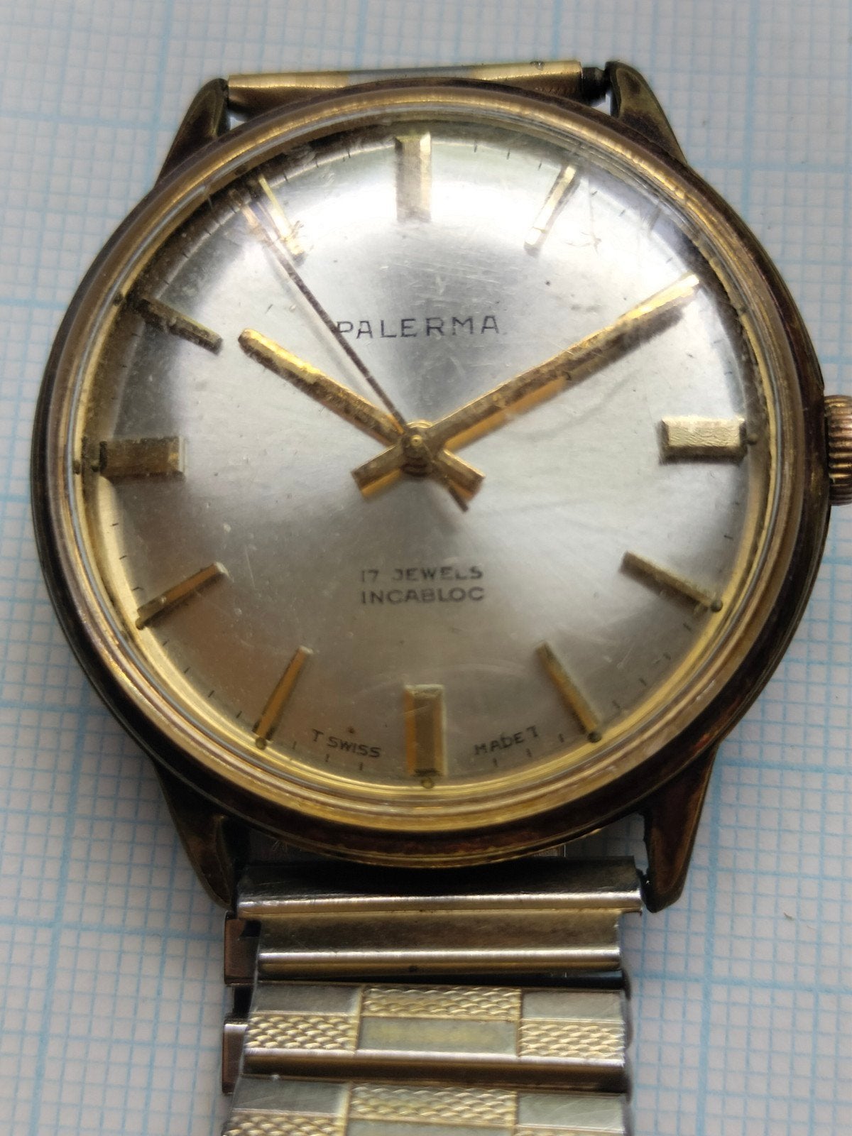 Vintage Palerma Polshorloge - 17 Jewels Incabloc, Overige merken, Polshorloge, Verguld, Goud