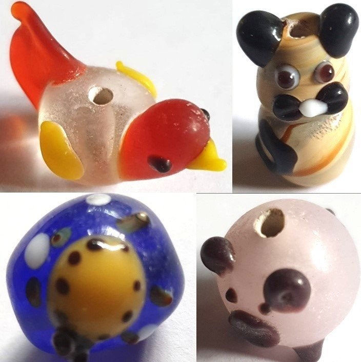 SALE Prachtige handgemaakte murano glas kralen dieren 4, Verzenden, Nieuw, Kraal