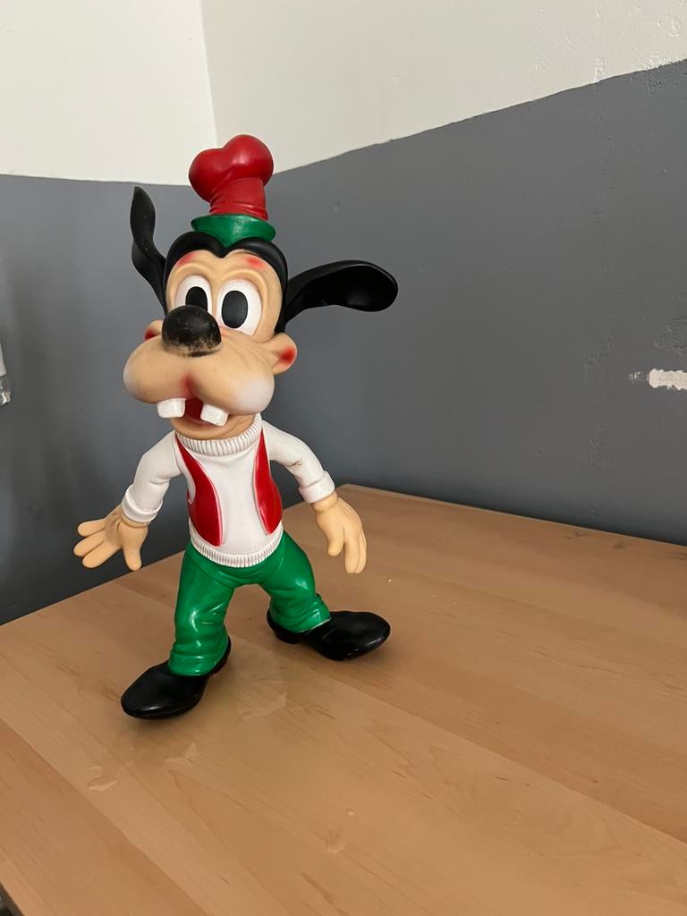 Goofy Vintage rubber pieppop/beest Walt Disney, Ophalen of Verzenden, Goofy of Pluto, Zo goed als nieuw, Beeldje of Figuurtje