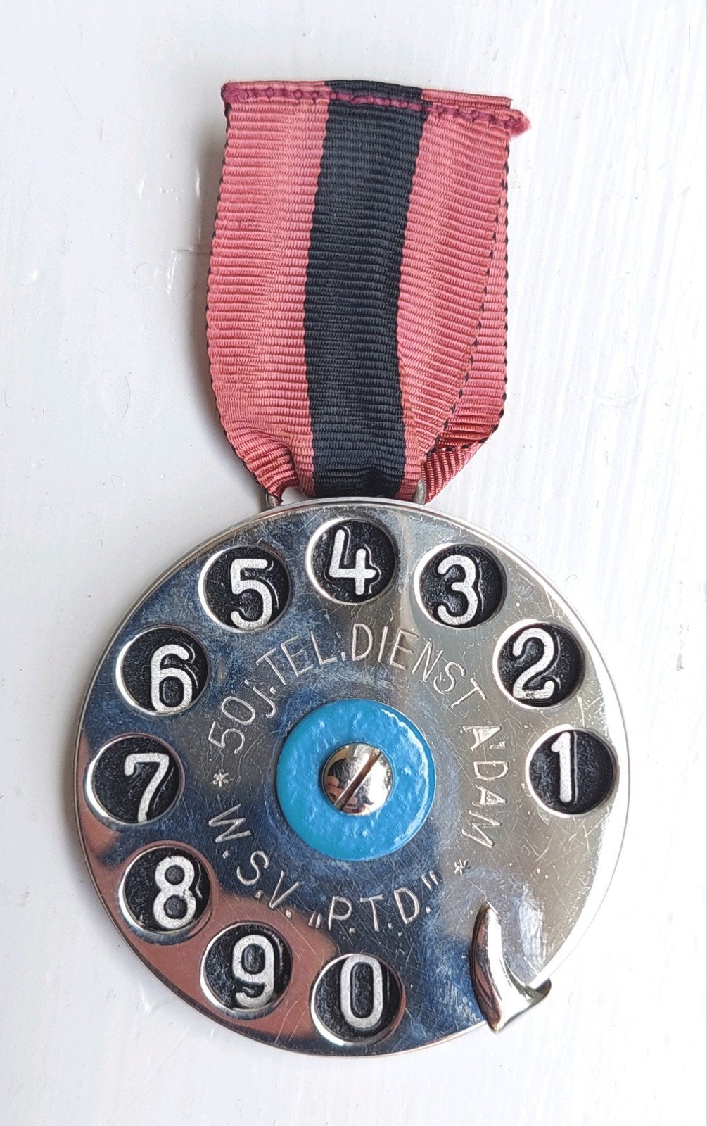 Telefoon penning medaille 50j tel dienst Amsterdam WSV PTD, Ophalen of Verzenden, Overige materialen, Nederland