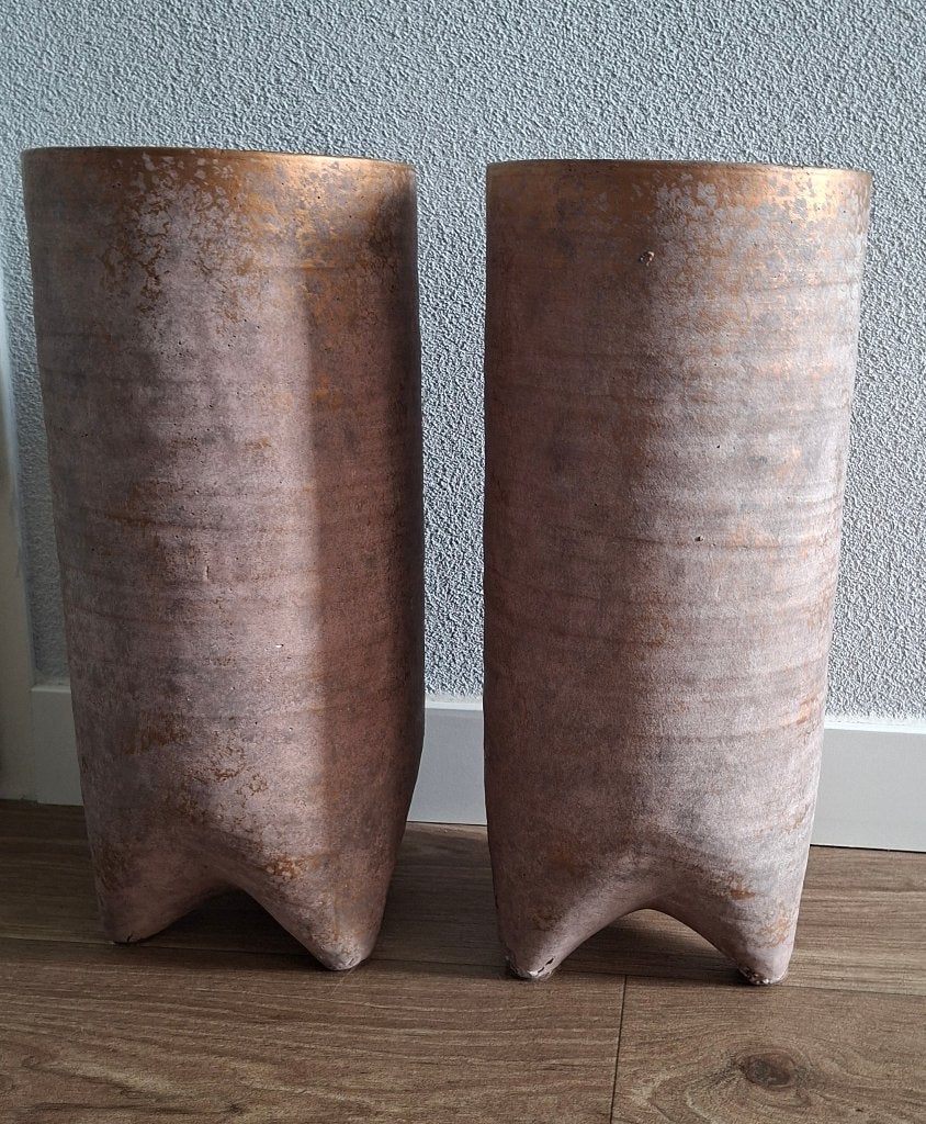 set hoge potten aardewerk PTMD 45 cm hoog diameter 20 cm, Ophalen, Meerkleurig, 45 cm, Zo goed als nieuw