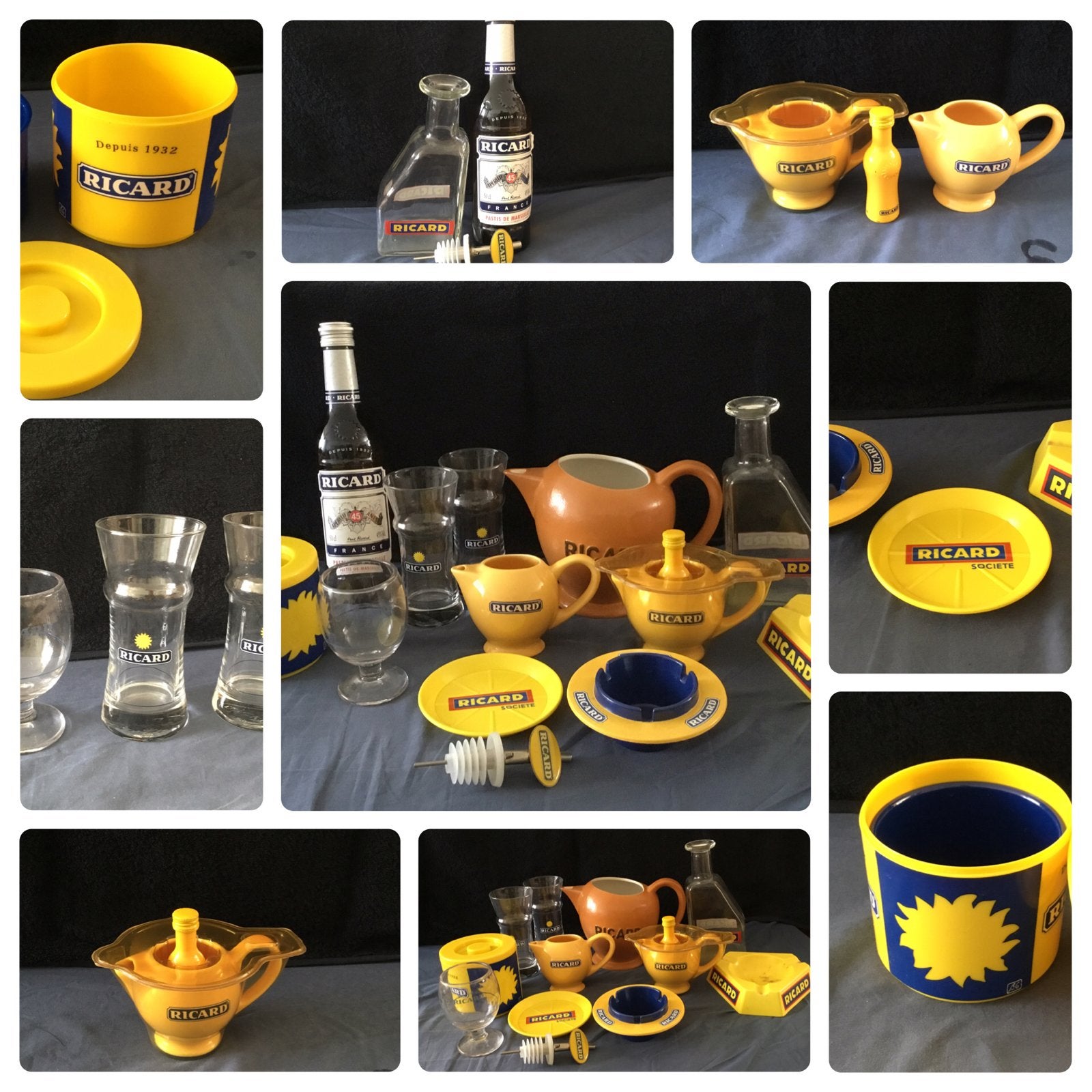 Grote Ricard Collectie: Glazen, Karaffen, Kannen, Asbakken, Ophalen, Zo goed als nieuw